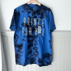 ⭐️ NEW Hot Topic Prince Black and Blue Tie-Dye Tee size medium